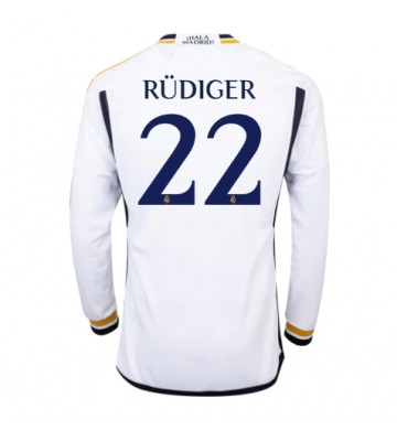 Real Madrid Antonio Rudiger #22 Koszulka Podstawowych 2023-24 Długi Rękaw